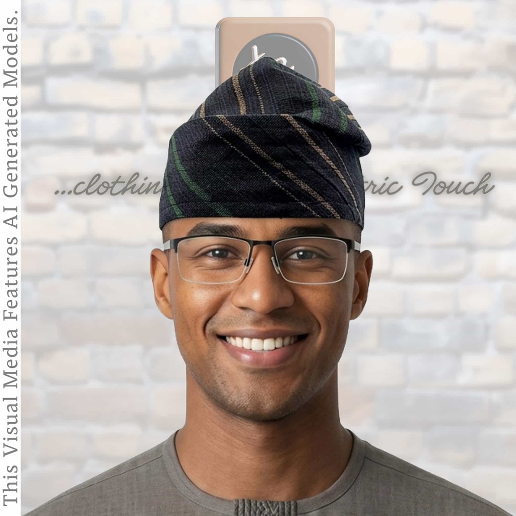 Yoruba Aso Oke Fila: African Men's Traditional Gobi Cap