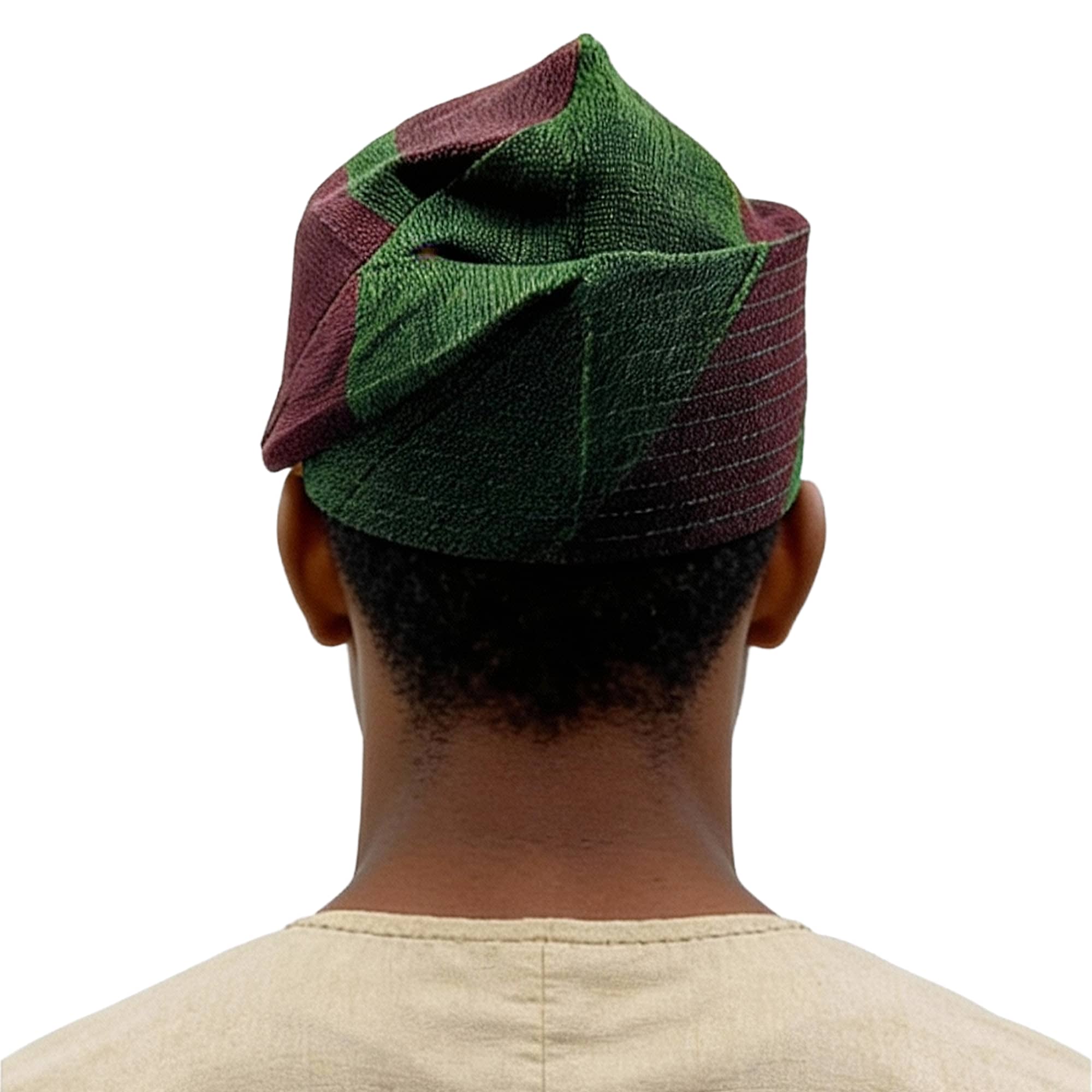 ADEBAYO Yoruba Aso Oke Fila: African Men's Traditional Gobi Cap