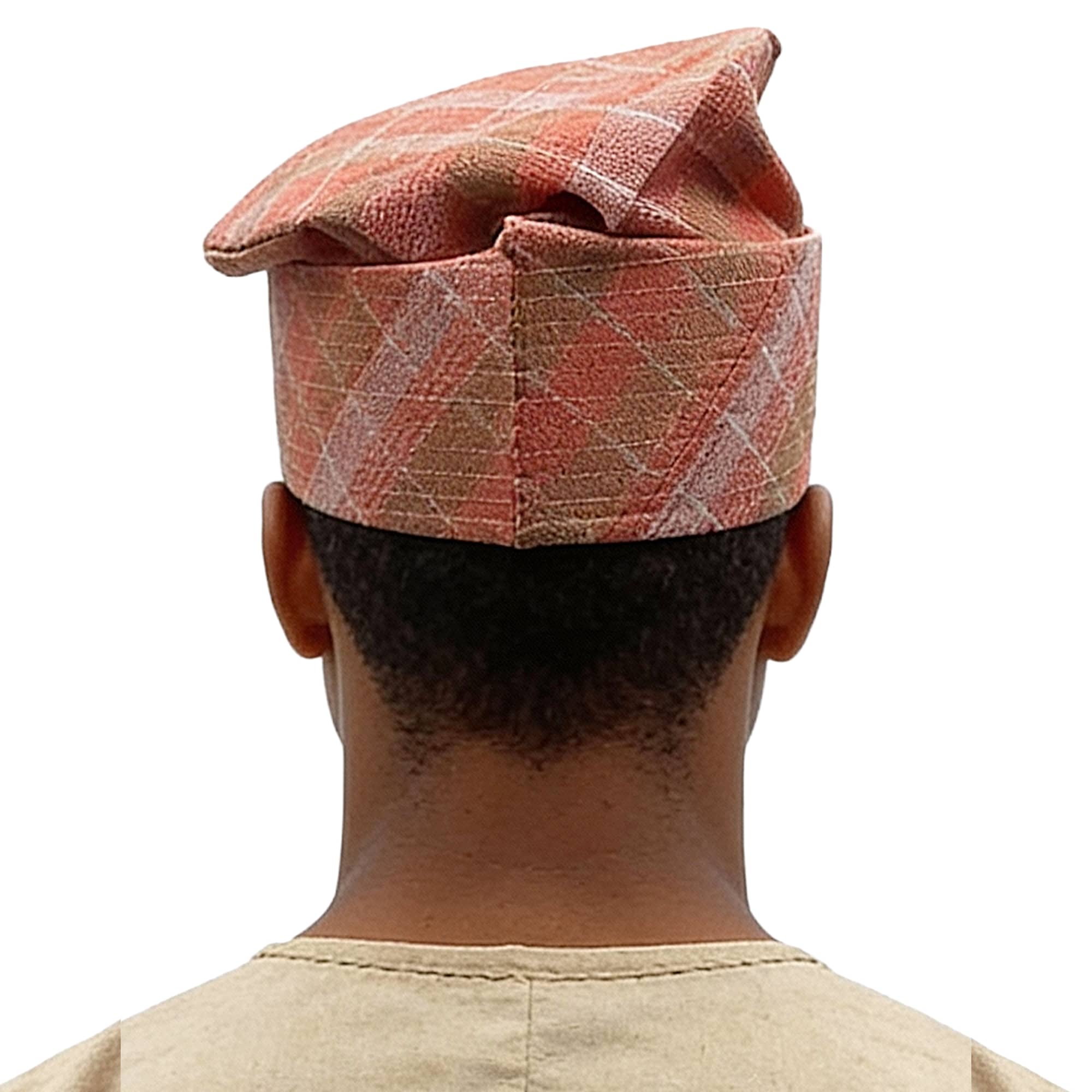 ADEBOYE Yoruba Aso Oke Fila: African Men's Traditional Gobi Cap