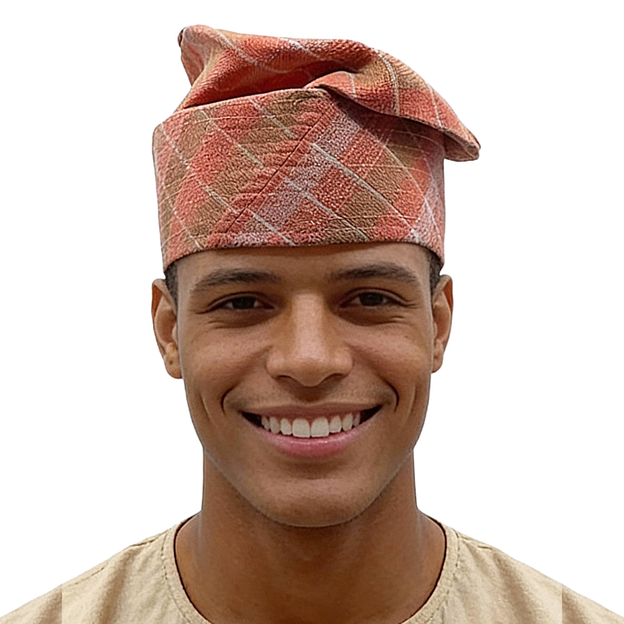 ADEBOYE Yoruba Aso Oke Fila: African Men's Traditional Gobi Cap