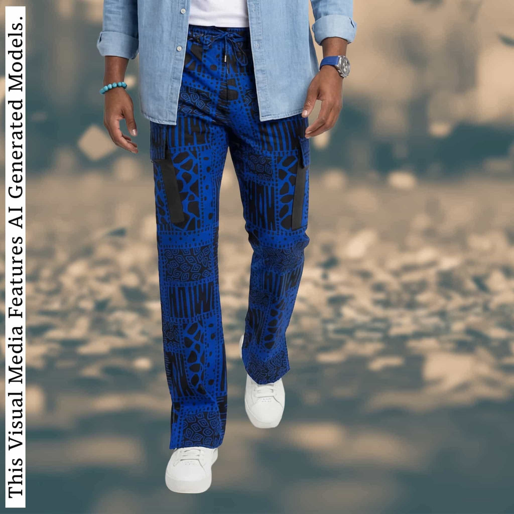 Men's Ankara Patchwork Trousers: African Print Festival Pants