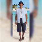 African Wax Print Baggy Cargo Shorts, Denim Cotton Bottoms, Men’s Patchwork Pant