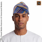 Yoruba Aso Oke Fila: African Men's Traditional Gobi Cap