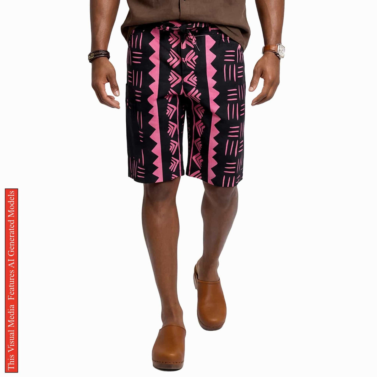 African Ankara Print Men's Shorts, Tribal Cotton Wax Print, Afrocentric Cargo Bottoms
