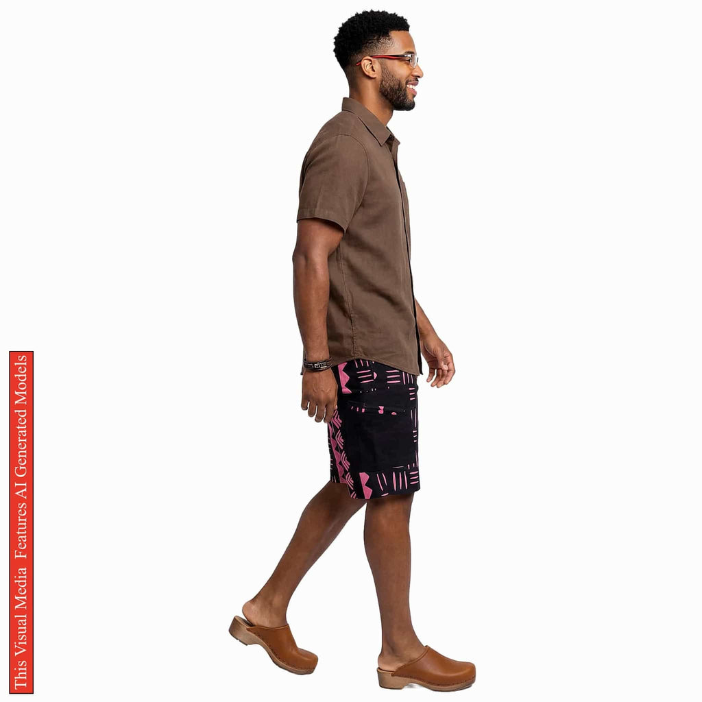 African Ankara Print Men's Shorts, Tribal Cotton Wax Print, Afrocentric Cargo Bottoms