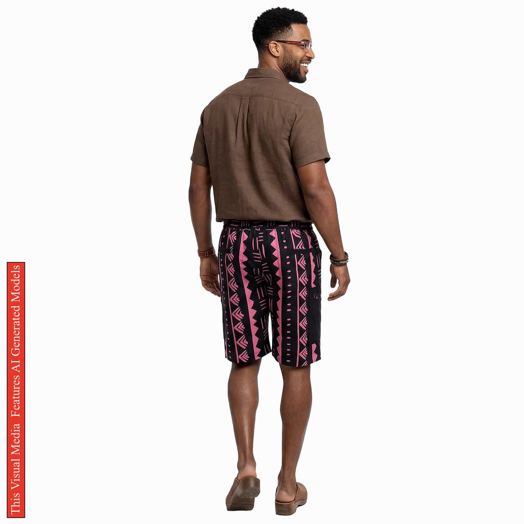 African Ankara Print Men's Shorts, Tribal Cotton Wax Print, Afrocentric Cargo Bottoms