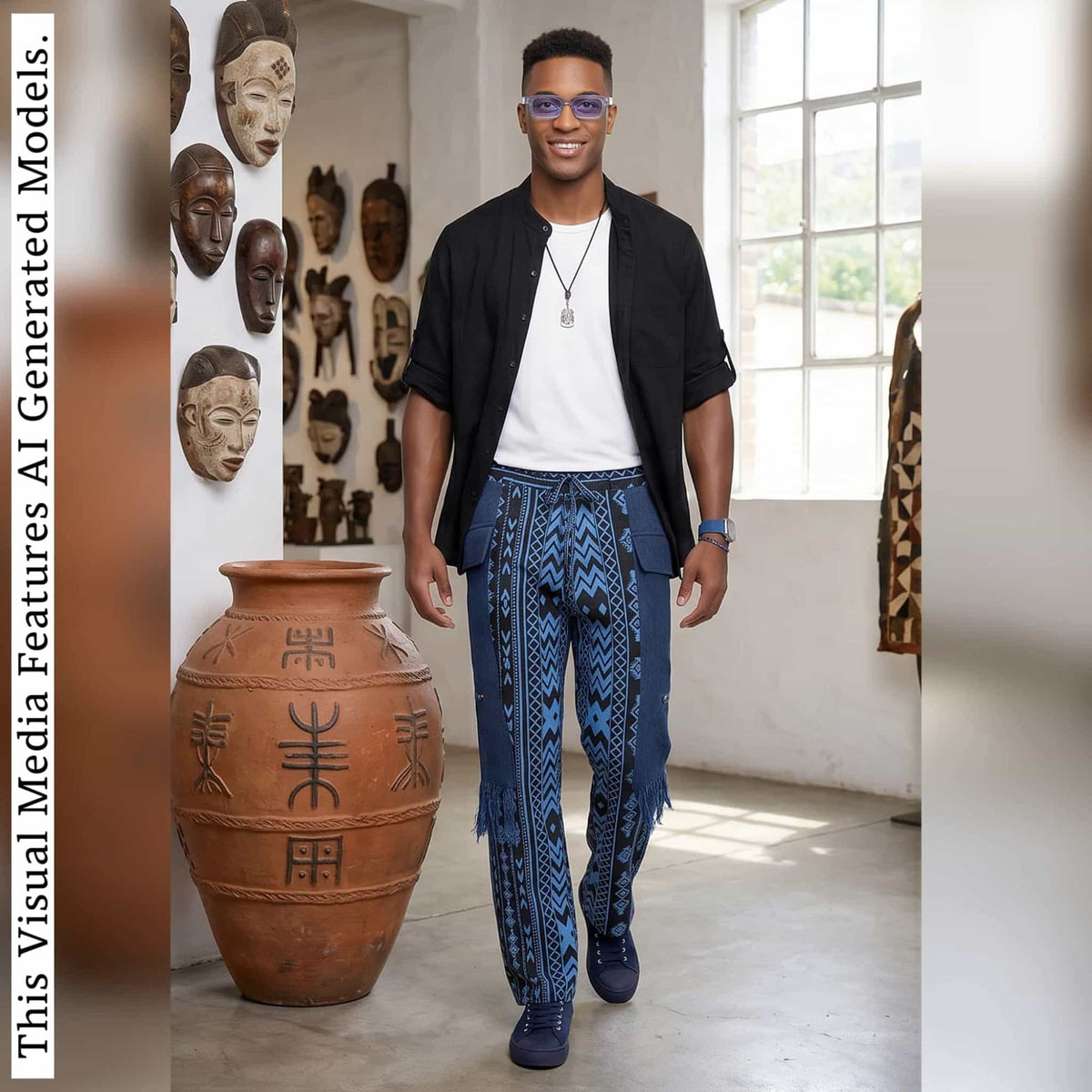 Men's Ankara Patchwork Trousers: African Print Tribal Pants