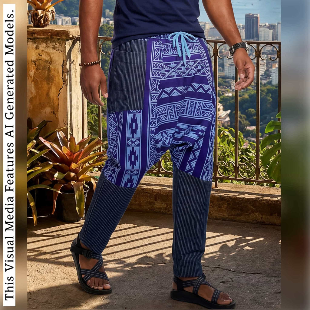 African Ankara Print Harem Pants: Men's Boho Aladdin Trousers