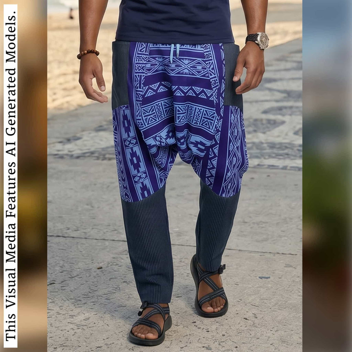 African Ankara Print Harem Pants: Men's Boho Aladdin Trousers