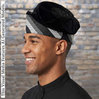 ALAYELUWA Rhinestone Embroidered Velvet Yoruba Cap