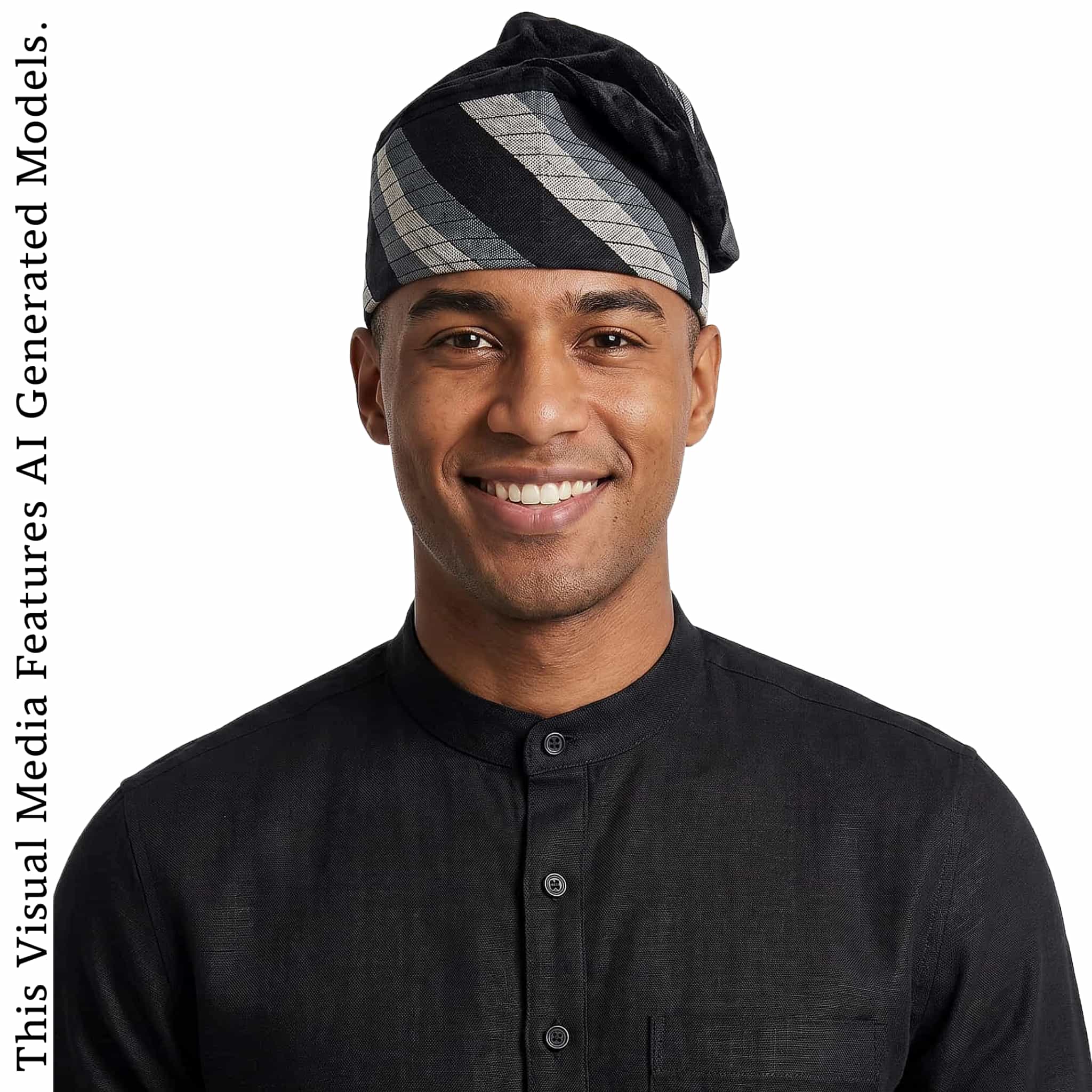 ALAYELUWA Rhinestone Embroidered Velvet Yoruba Cap