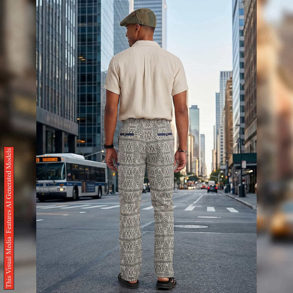 African Men Print Pants, Tribal Mud Fit Trousers, Bold Pattern Statement Ankara Bottoms