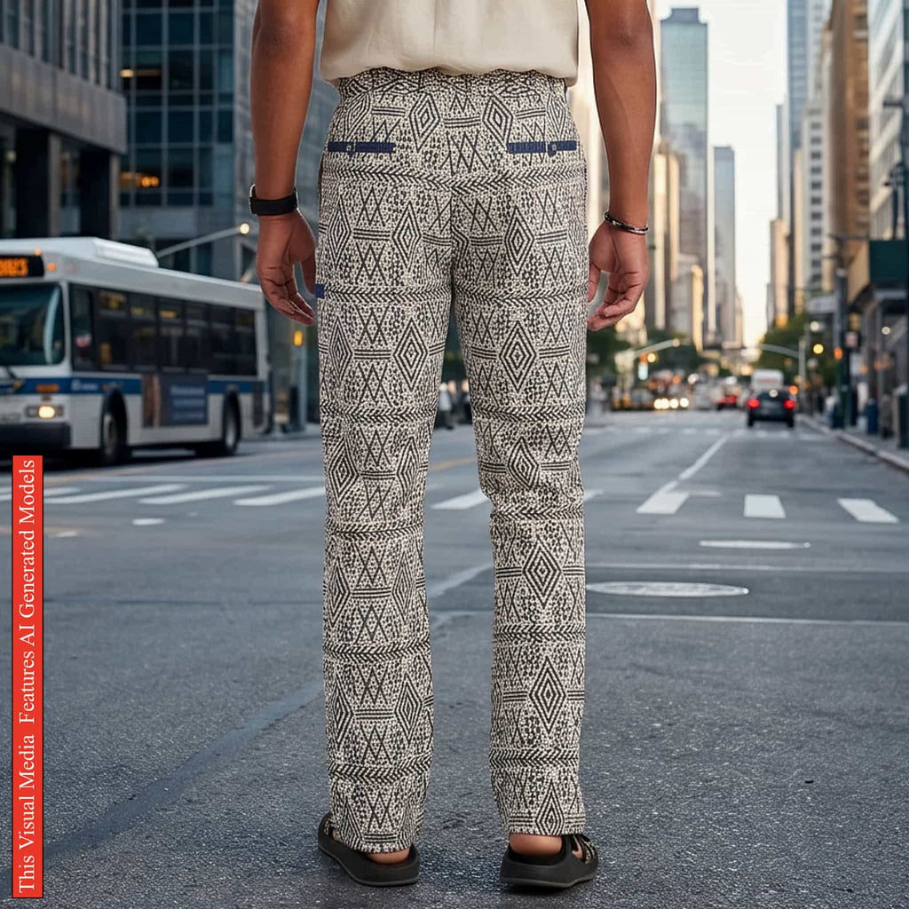 African Men Print Pants, Tribal Mud Fit Trousers, Bold Pattern Statement Ankara Bottoms