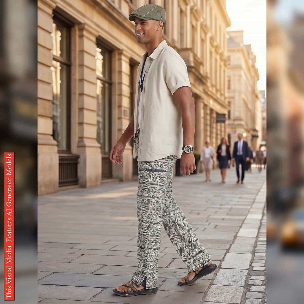African Men Print Pants, Tribal Mud Fit Trousers, Bold Pattern Statement Ankara Bottoms