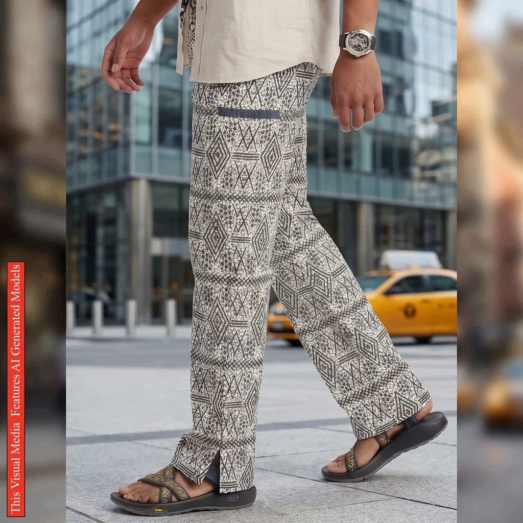 African Men Print Pants, Tribal Mud Fit Trousers, Bold Pattern Statement Ankara Bottoms