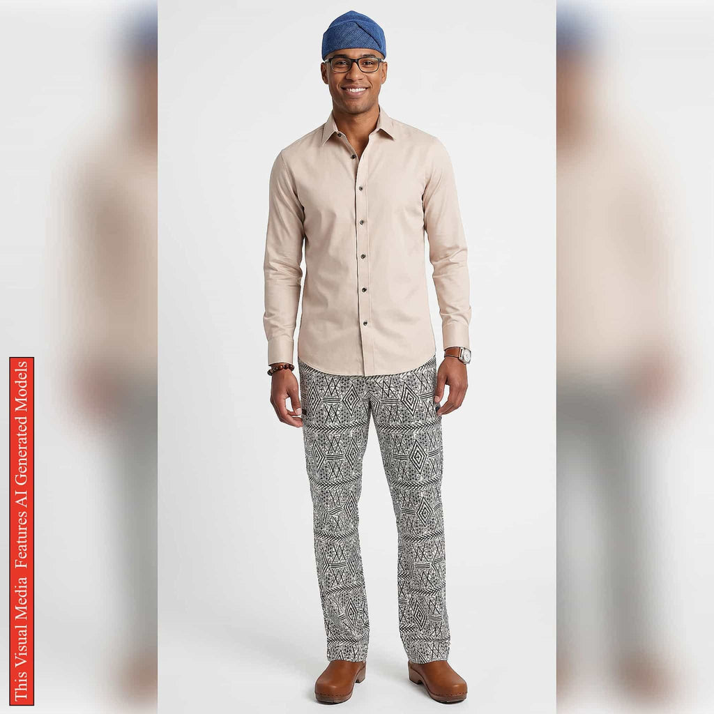 African Men Print Pants, Tribal Mud Fit Trousers, Bold Pattern Statement Ankara Bottoms