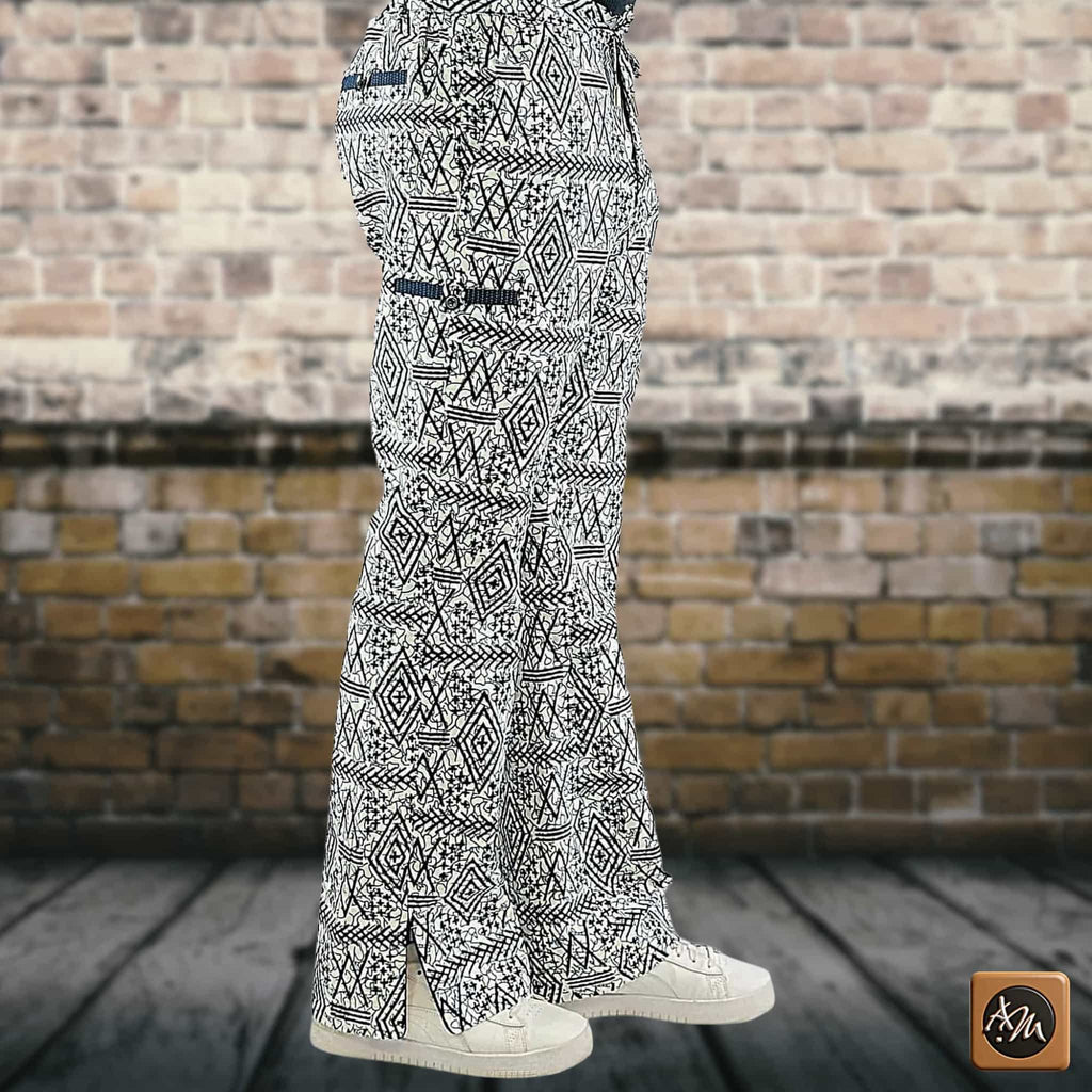 African Men Print Pants, Tribal Mud Fit Trousers, Bold Pattern Statement Ankara Bottoms