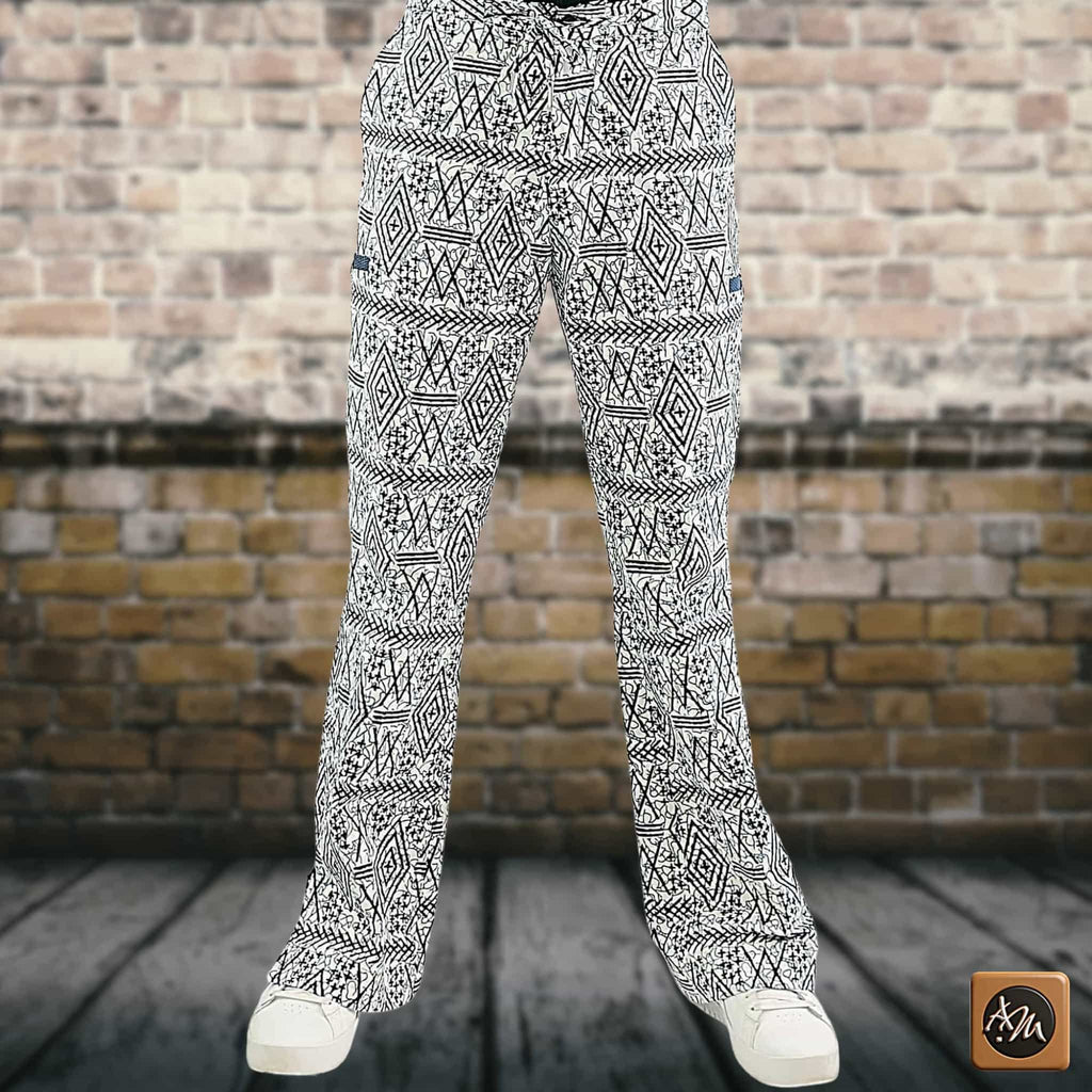 African Men Print Pants, Tribal Mud Fit Trousers, Bold Pattern Statement Ankara Bottoms