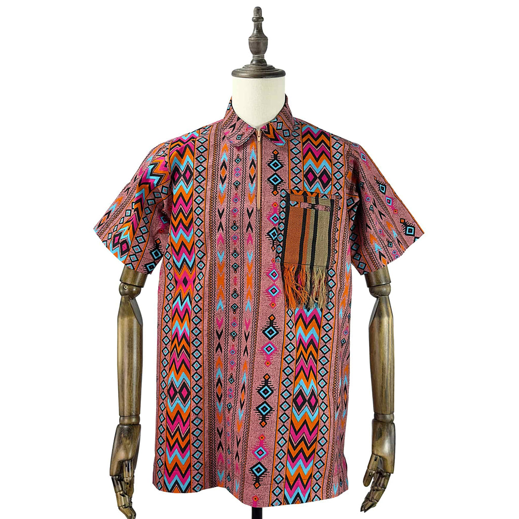 African Print Casual Short Sleeve Shirt