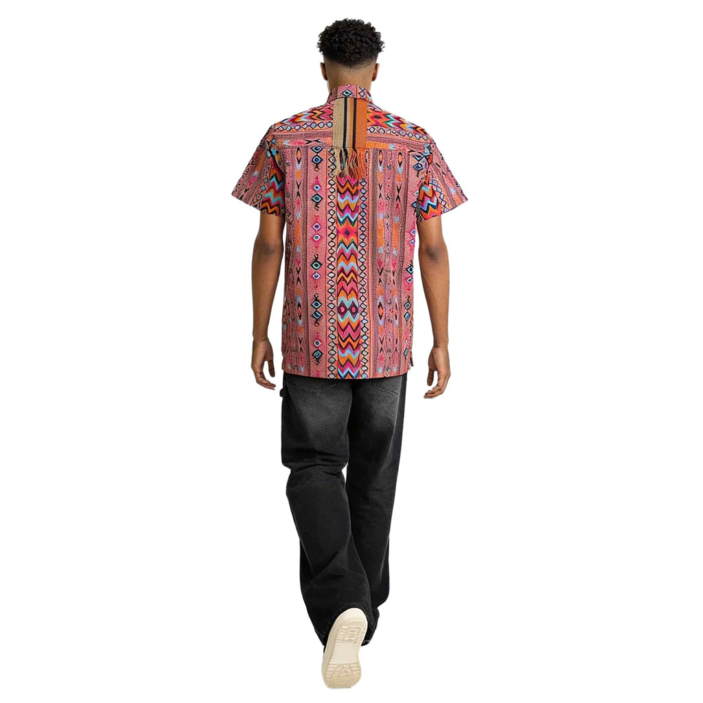 African Print Casual Short Sleeve Shirt