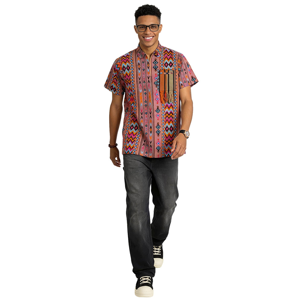 African Print Casual Short Sleeve Shirt