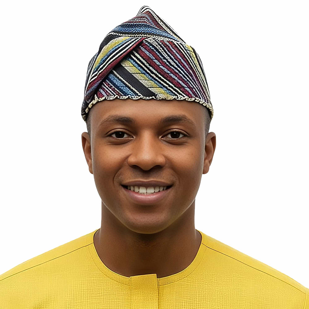 ADIGUN Knitted Yoruba Aso Oke Fila