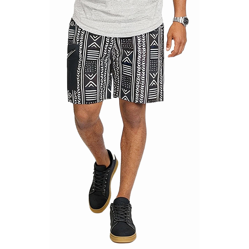 African Ankara Print Men's Shorts BLK