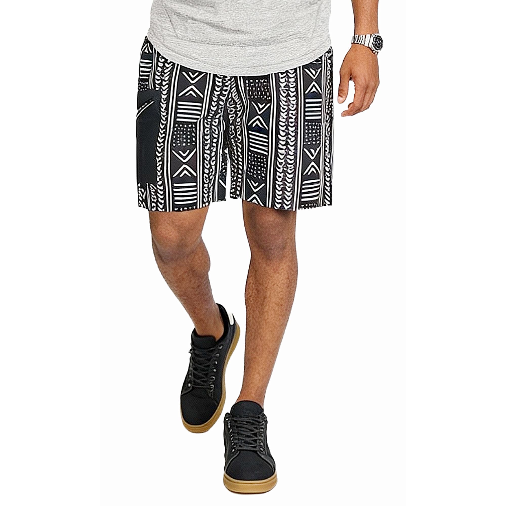 ILUFEMI African Ankara Print Men's Shorts BLK