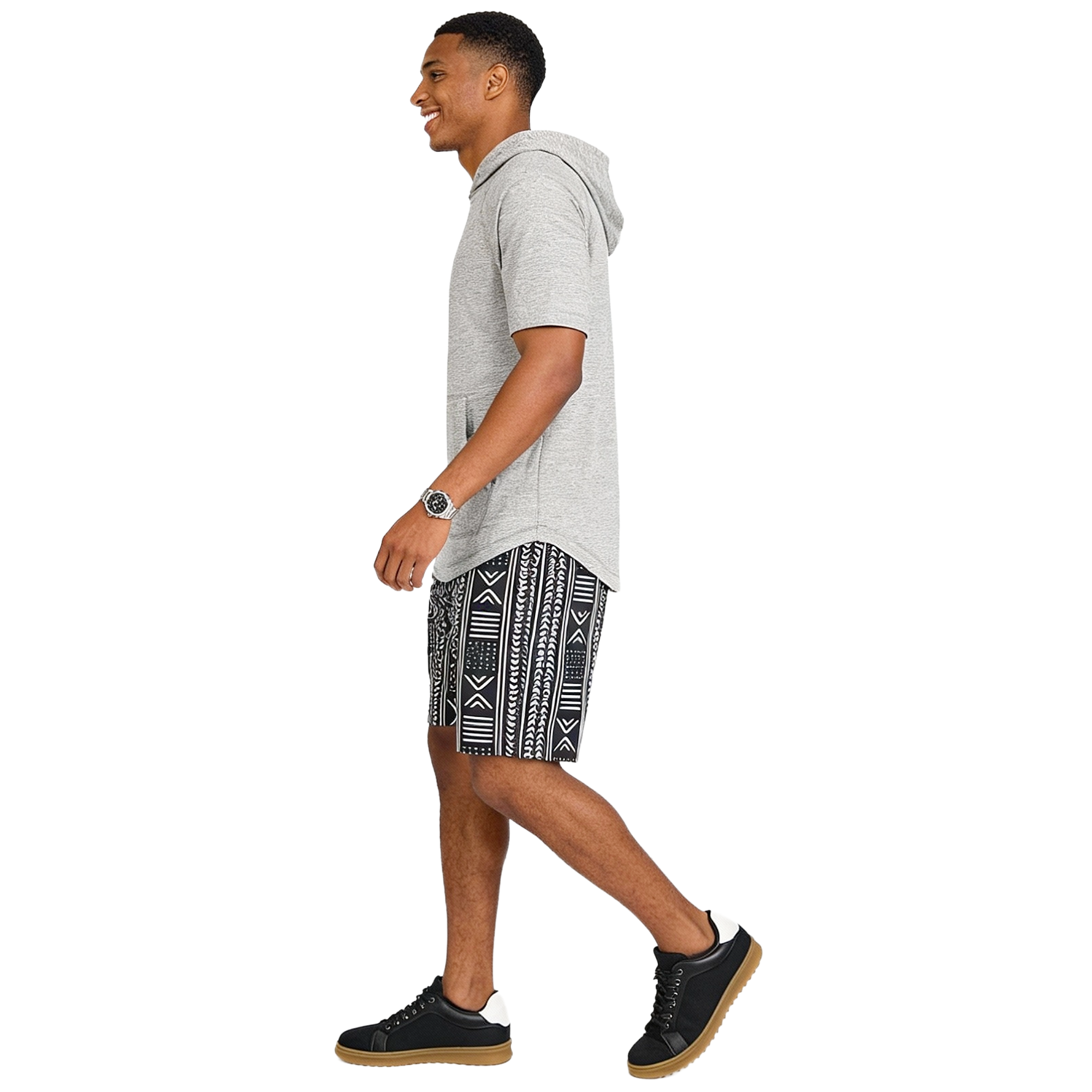 ILUFEMI African Ankara Print Men's Shorts BLK