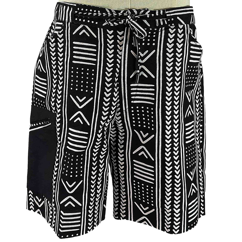 African Ankara Print Men's Shorts BLK