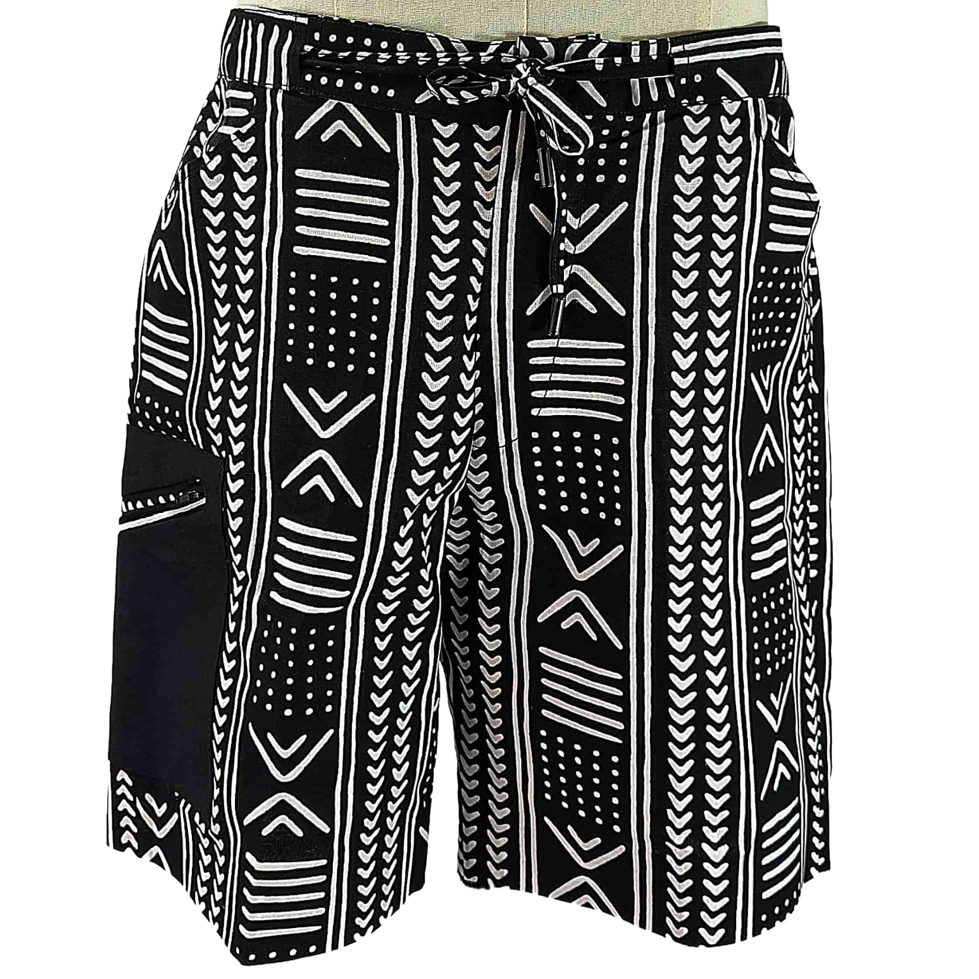 African Ankara Print Men's Shorts BLK