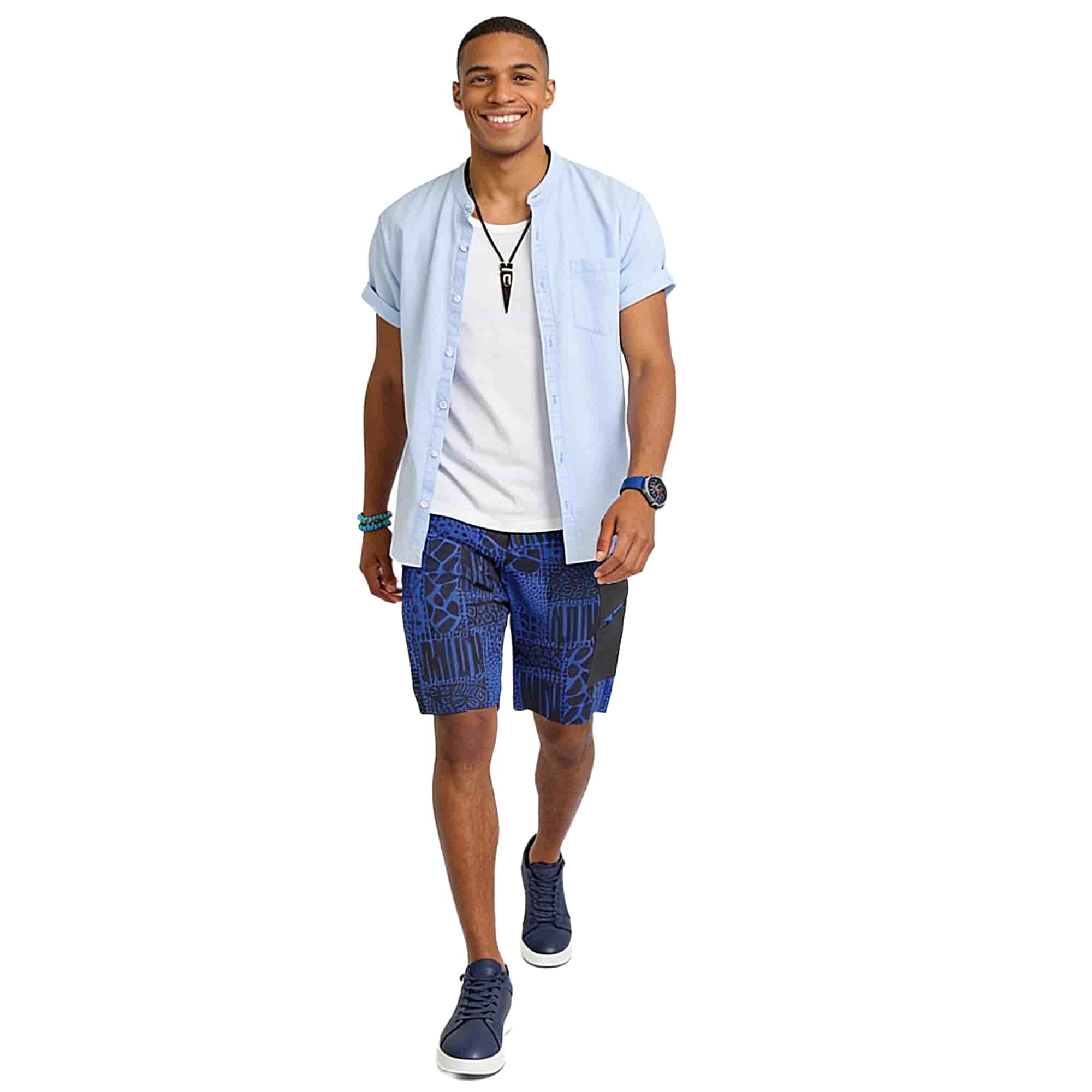 ORIRE African Ankara Print Men's Shorts NVB