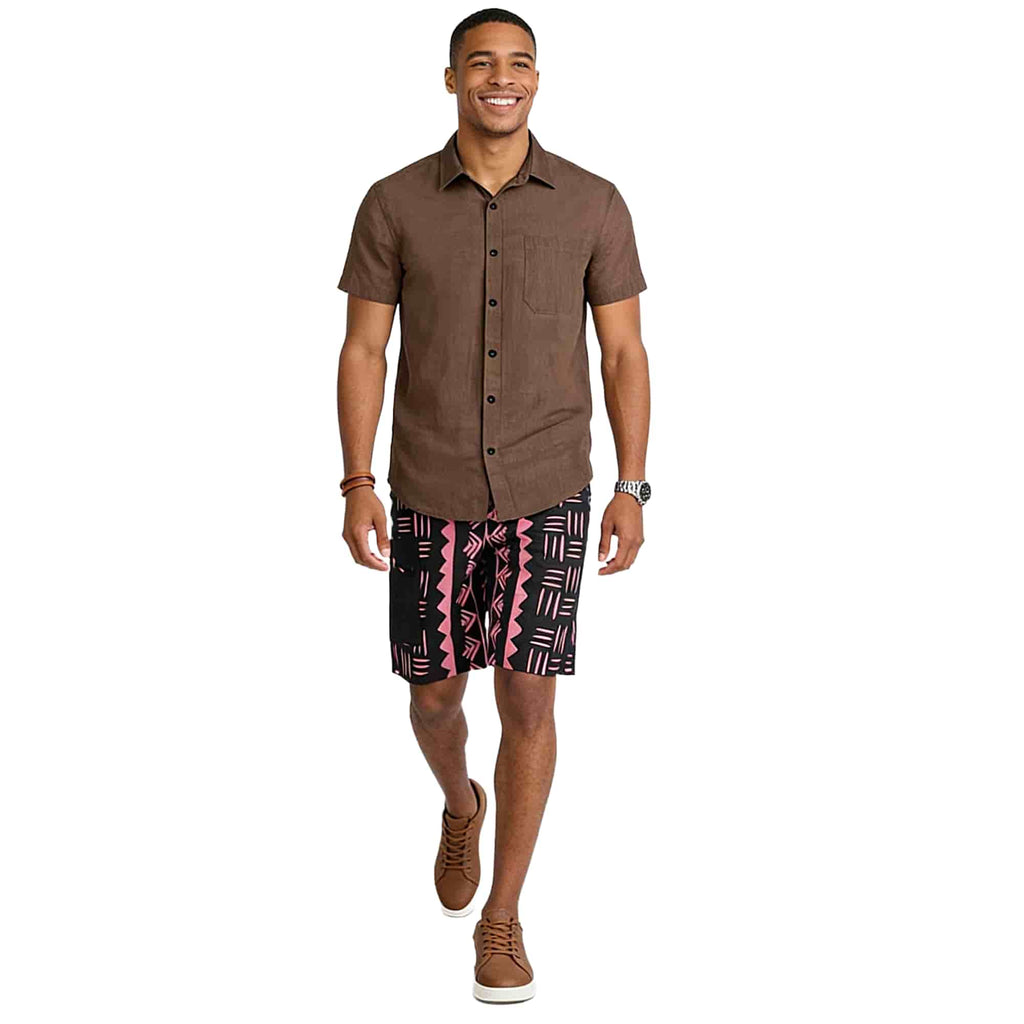 ADIO African Ankara Print Men's Shorts PK