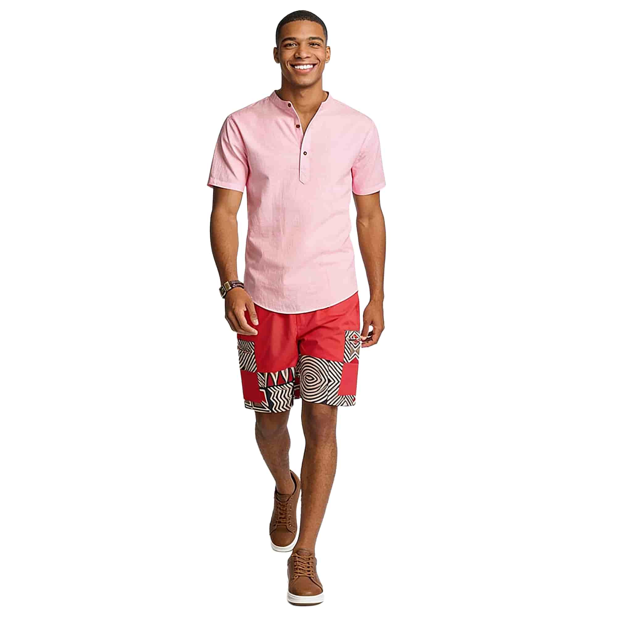 IRAWO African Ankara Print Men's Shorts RD