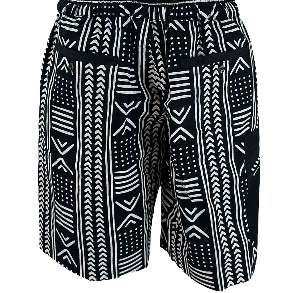 African Ankara Print Men's Shorts BLK