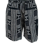 African Ankara Print Men's Shorts BLK