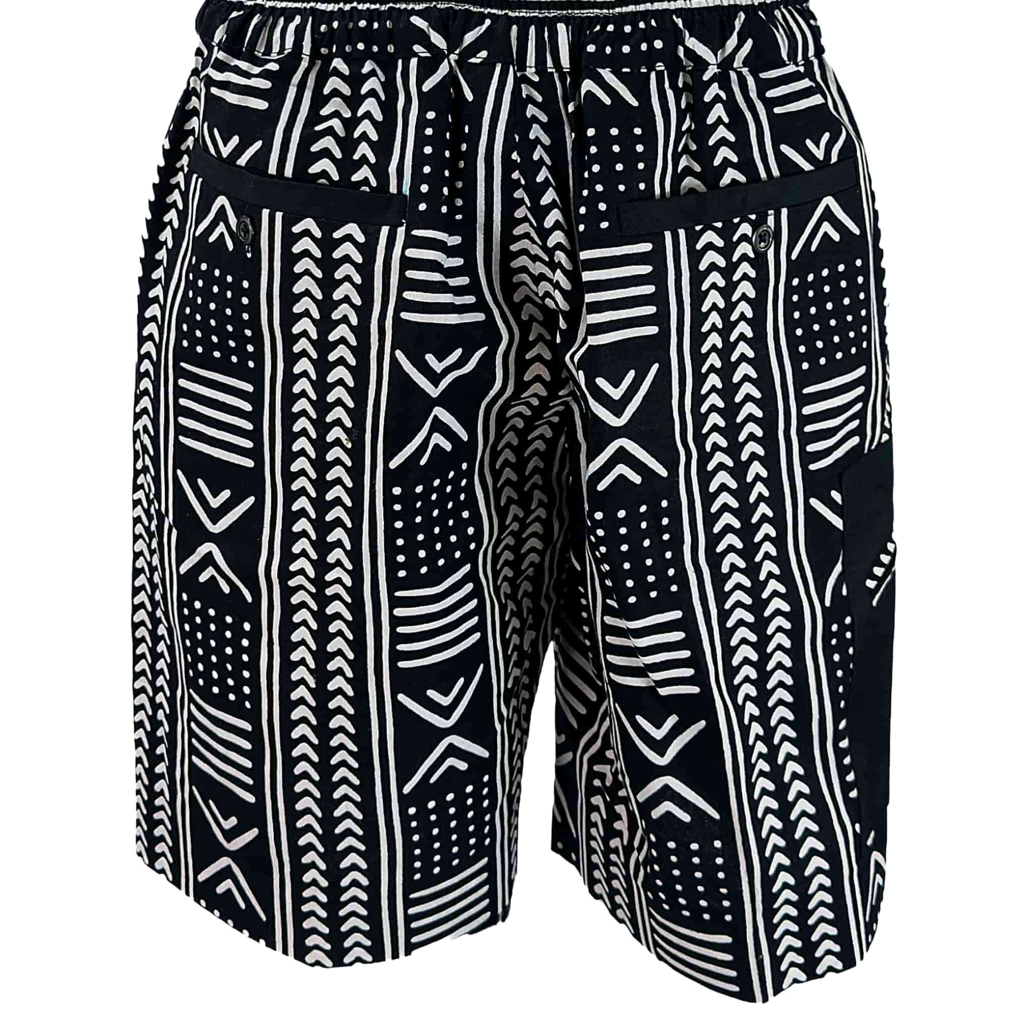 African Ankara Print Men's Shorts BLK