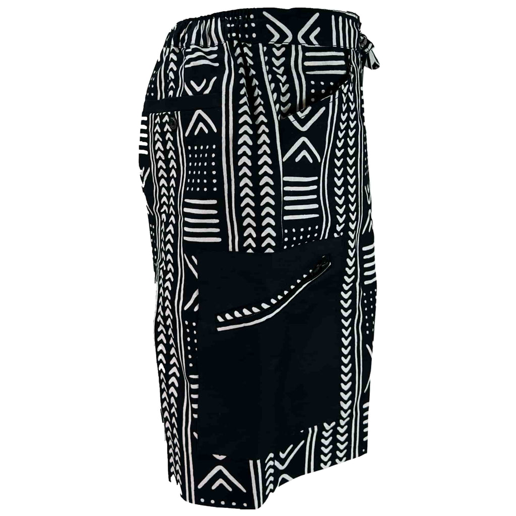 African Ankara Print Men's Shorts BLK