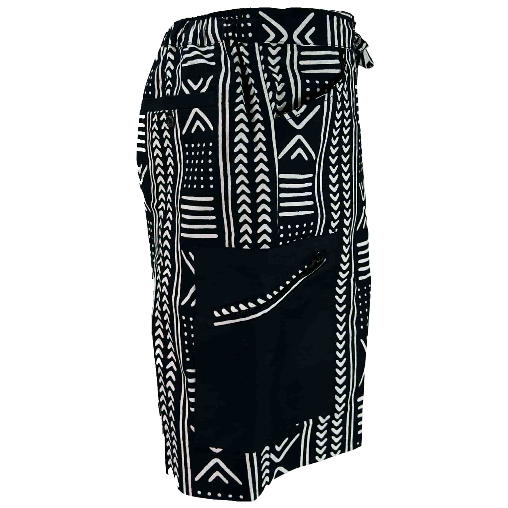 African Ankara Print Men's Shorts BLK