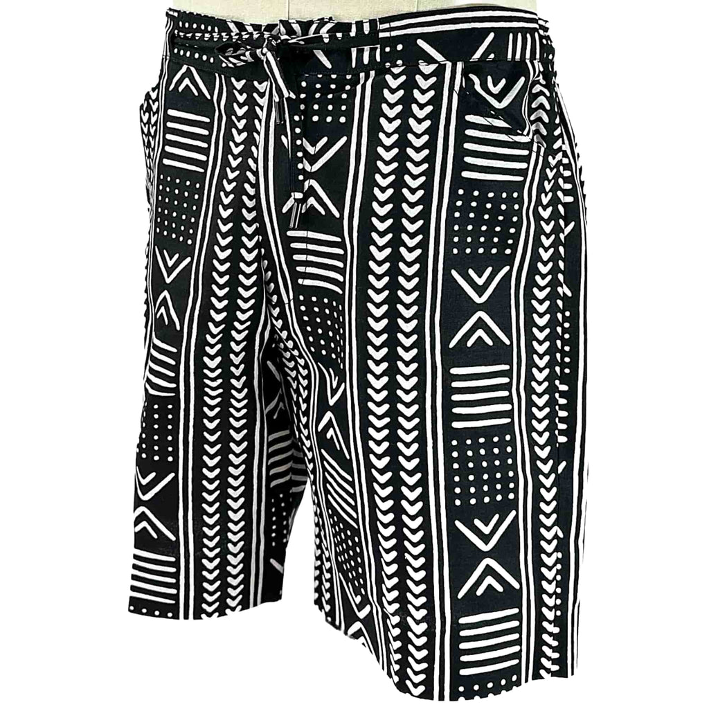 African Ankara Print Men's Shorts BLK