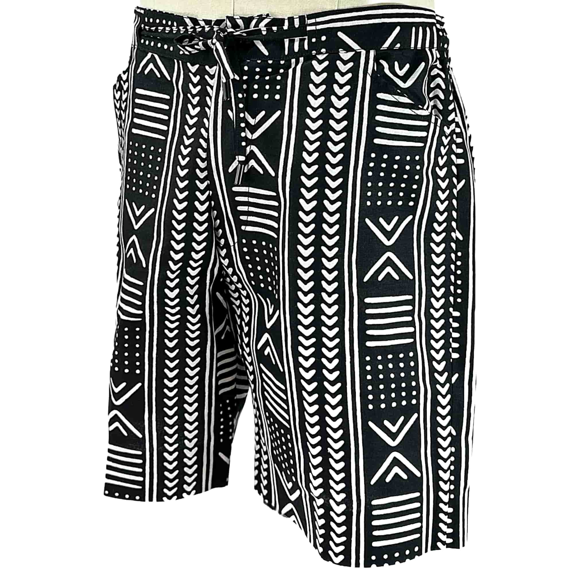 African Ankara Print Men's Shorts BLK
