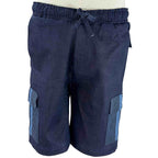 African Denim Patchwork Shorts DNBBK