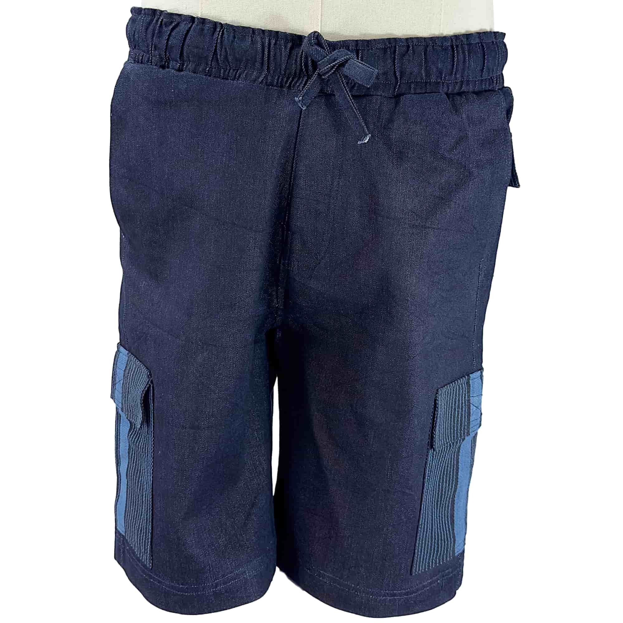 African Denim Patchwork Shorts DNBBK