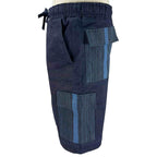 African Denim Patchwork Shorts DNBBK