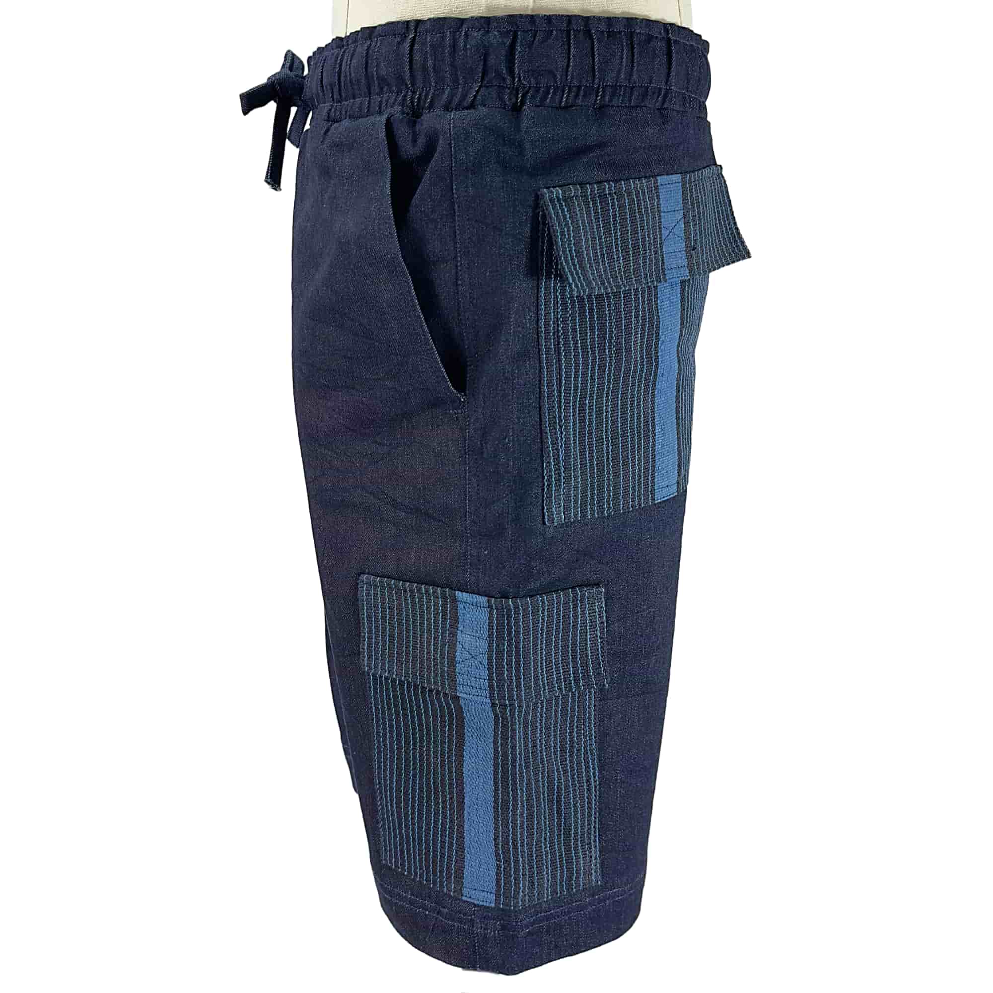 African Denim Patchwork Shorts DNBBK