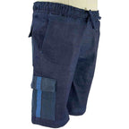 African Denim Patchwork Shorts DNBBK
