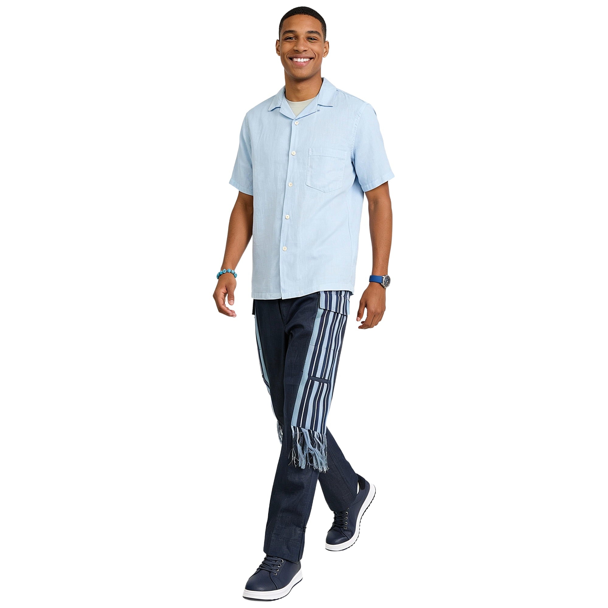 ARO African Denim Patchwork Trousers