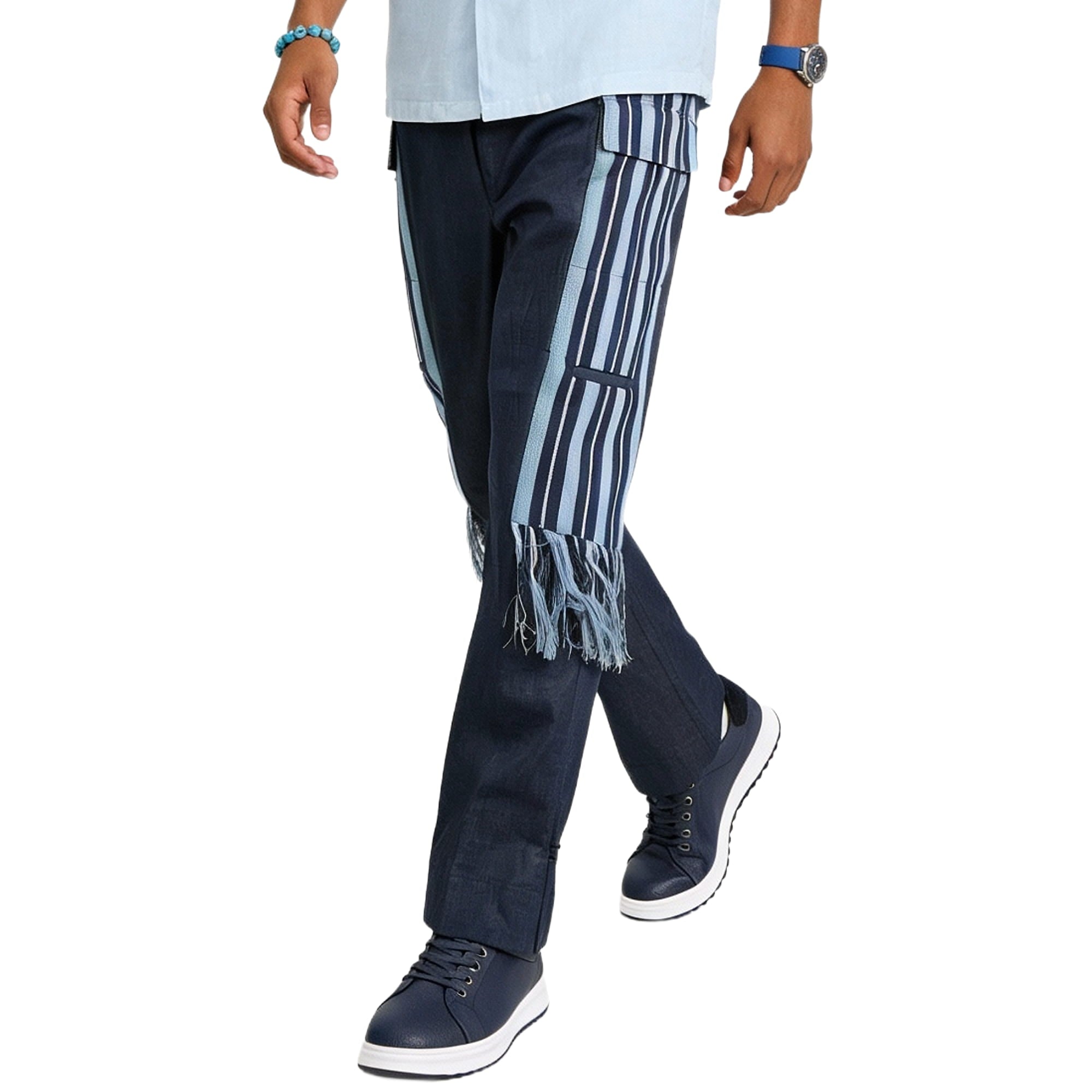 African Denim Patchwork Trousers – Afromorgan