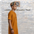 Black Orange Yoruba Aso Oke Fila