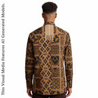African Print Casual Long Sleeve Shirt